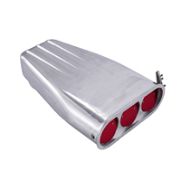 Capot de rue à ailettes en aluminium Pelle à air comprimé Quad simple ou double Volets ronds réversibles Poli Racing Scoop Street Rod Parts