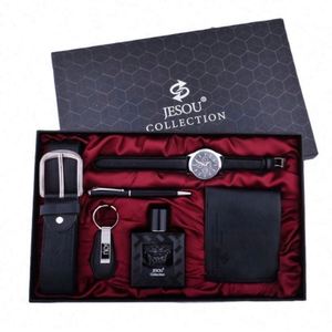 Set de Regalo para Hombre: Reloj, Cartera, Llavero y Perfume - Cuero PU Marrón, Regalo Promocional Empresarial, Económico, con Serigrafía - Product Image 1
