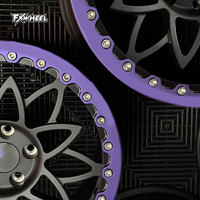 Billet Beadlock Drag Racing Wheels 15 17 pouces noir brillant lèvre profonde 5x115 Fit Challenger Hellcat Charger SRT