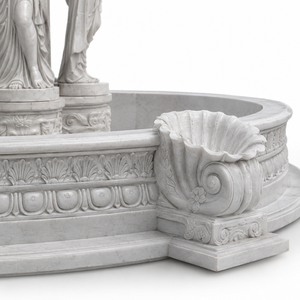 Fuente de Jardín de Piedra Arenisca Blanca para Exteriores con Figuras Clásicas y Fuente de Agua para Plaza - Product Image 4