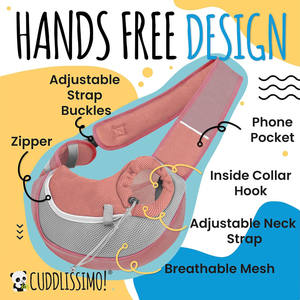 Échantillon gratuit de porte-bébé pour chien, sac de transport pour chiot, porte-bébé pour chiens et chats, sac à main respirant en maille avec sangle réglable pour chien - Product Image 6