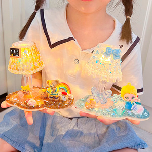 Mushroom Shape Night Light With <b>Led</b> Light Source <b>Battery</b> Operated Tap Control For Kids Girl Craft Kit - Product Image 3