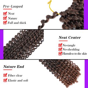 Cheveux synthétiques pour tresses, style Water Wave, <span class=keywords><strong>Passion</strong></span> <span class=keywords><strong>Twist</strong></span>, ondulés, ombrés, pour tresses papillon effet vieilli - Product Image 2