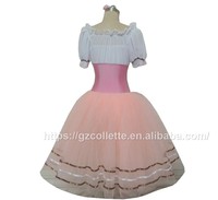 Robe de danse pour filles Ballerina Giselle Dancing One Piece Floral Ballet Tutus Swing Dress Pink Giselle Costume Ballet Long Dress