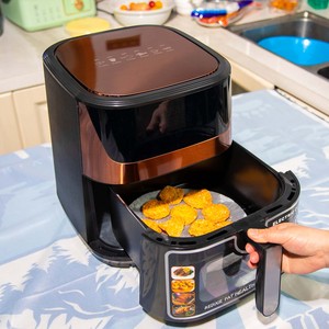 หม้อทอดไร้น้ำมันสแตนเลสอเนกประสงค์, หม้อทอดไร้น้ำมัน8L ดิจิตอลคู่ - Product Image 4