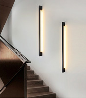 Lámpara de Pared LED Lineal Extra Larga Minimalista, Aplique de Pared de Aluminio para Pared de Fondo de Villa, Decoración Interior Contemporánea