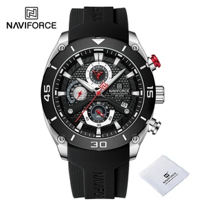 Montre NAVIFORCE décontractée, robuste et étanche pour homme, montre-bracelet sport à quartz, bracelet en silicone souple créatif, chronographe pour garçon - Product Image 2