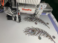 Machines à broder spéciales YunFu 500*800 à tête unique, 12 aiguilles, pour broderie de sequins mixtes, de perles et de cordons