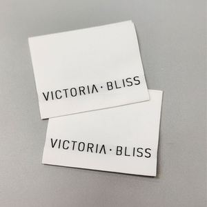 Étiquette tissée NFC pour vêtements, motif damassé, fil 50D haute densité, étiquette de col, étiquettes de taille plates tissées personnalisées de Hong Kong pour vêtements - Product Image 3