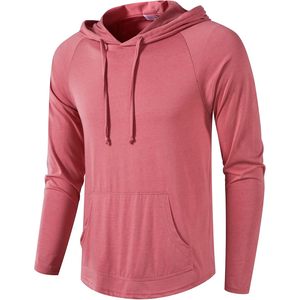 SIR7 Men's Lightweight Hoodie Long Sleeve Raglan Sleeve Quick Dry Pocket Hooded Sweatshirt Workout Casual Wear - Product Image 1