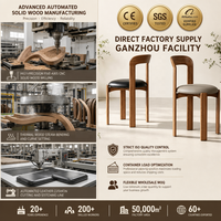 Chaise de salle à manger moderne en bois massif, empilable, avec dossier, pour mobilier de maison