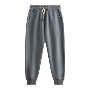 Pantalon de jogging unisexe épais 470G automne/hiver avec cordon de serrage, doublure polaire, couleur unie, coupe ajustée, tendance et décontracté - Product Image 4