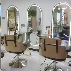 Miroir de <span class=keywords><strong>maquillage</strong></span> LED moderne, miroir de salon pleine longueur avec cadre doré pour salon de <span class=keywords><strong>coiffure</strong></span> <span class=keywords><strong>et</strong></span> usage domestique - Product Image 6