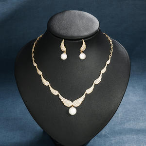 Conjunto de collar de circón chapado en oro de estilo clásico para bodas, fiestas de compromiso de graduación nupcial; regalo de moda para la religión islámica - Product Image 4