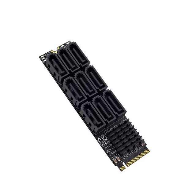 Motherboard M.2 NVMe M-key to 9-port SATA3.0 expansion card supports network storage hard disk expansion adapter