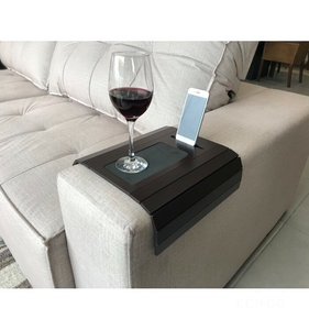 Tre gỗ sofa cánh tay Khay bảng với người giữ điện thoại chống trượt tay vịn tổ chức bảo vệ - Product Image 6