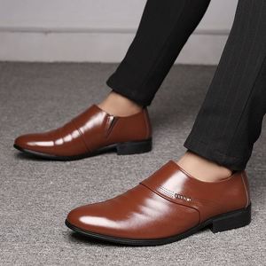 Chaussures de mariage pour hommes, nouveau style, respirantes, plates, à enfiler, design classique, rehaussantes, vente en gros en ligne - Product Image 3