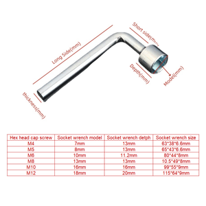Single-ended L-Wrench 7mm 8mm 10mm 13mm 16mm 18mm Kích thước thép Ổ cắm cờ lê OEM tùy biến công nghiệp sử dụng số liệu đo lường - Product Image 6