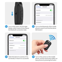 Télécommande de téléphone ABS flexible avec sans fil-Créez des photos et des vidéos étonnantes-Fonctionne avec la plupart des smartphones (iOS/Android)