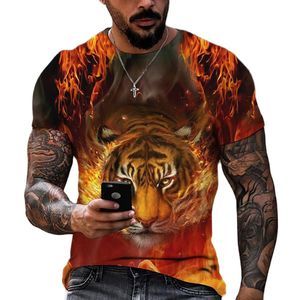 Fitspi <span class=keywords><strong>tigre</strong></span> combat Animal bête féroce <span class=keywords><strong>Lion</strong></span> imprimé léopard 3d T-shirt hommes à manches courtes hauts surdimensionné t-shirts chemise - Product Image 2