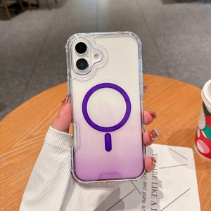 Funda Protectora Híbrida 3 en 1 con Gradiente Transparente para iPhone 13 14 15 16 Pro Max Plus, Funda para iPhone 15 de 3 Piezas - Product Image 6