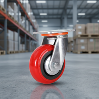 Roue de chariot de courses en polyuréthane à dureté personnalisée, en acier inoxydable, à faible résistance au roulement, avec centre en fonte, sans frein inclus, OEM