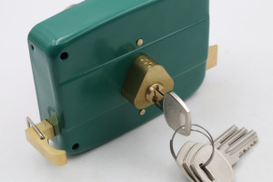 真ちゅう製のリムドアロックナイトラッチセキュリティドアマルチサイズ5個コンピューターまたは一般キーGoor - Product Image 2