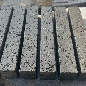 Tiras Largas de Mosaico de Roca Volcánica Negra Cuadrada para el Fondo de la Pared <span class=keywords><strong>del</strong></span> Cafetero, con un Estilo Rústico - Product Image 2