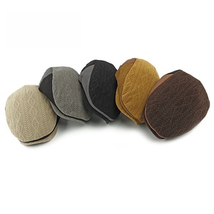 Venta al por mayor de encargo de los hombres de moda Coreana de punto boina <span class=keywords><strong>sombrero</strong></span> Unisex Casual invierno 100% poliéster/algodón gorra plana diseño Retro británico - Product Image 1