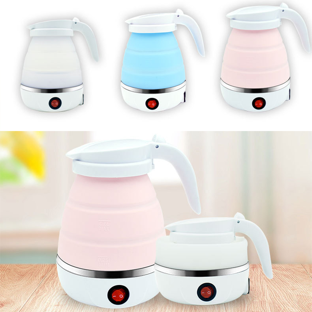 Portable Folding Electric Kettle 1.2L Food Grade Silicone Auto Shut Off Travel Must Have Non-Toxic Safe for Baby