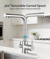 Robinet de cuisine commercial 3-en-1 rotatif à 360 degrés pour purificateur d'eau, idéal pour la maison, l'hôtel et le restaurant