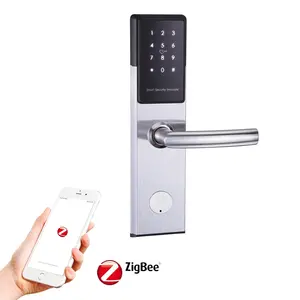 Edelstahl Keyless Entry ZigBee App Kontrollierter Karten codierer Digitales Passwort E-Key Tuya SaaS Hotel Türschloss für Smart Hote