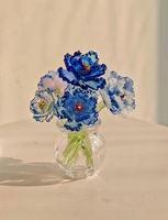 Coffret cadeau d'entreprise pour la fête des mères, Ornement personnalisé en verre soufflé à la main en forme de pivoine, Sculpture éternelle, Cadeau romantique pour la Saint-Valentin, Décoration d'intérieur