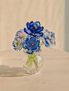 Coffret cadeau d'entreprise : Ornement personnalisé en <span class=keywords><strong>verre</strong></span> soufflé à la main, fleur <span class=keywords><strong>de</strong></span> pivoine, sculpture éternelle, cadeau romantique pour la Saint-Valentin, accent décoratif pour la maison - Product Image 3