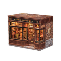 Modèle miniature de café en bois pour coin de rue, à assembler soi-même, fait main, maison 3D stéréo, jouet cadeau