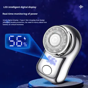 <span class=keywords><strong>Afeitadora</strong></span> eléctrica portátil mejorada, 20 cuchillas, hoja grande de doble anillo, pantalla de alimentación Digital USB para el hogar facial - Product Image 5