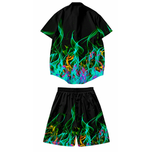China Casual Summer <strong>Men</strong> Collar Short Sleeve <strong>Shirt</strong> Shorts 2 Piece Beach Printed <strong>Shirt</strong> and Pants - Product Image 5