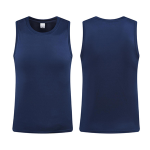 เสื้อกล้ามผู้ชายสีพื้นแบบไร้ตะเข็บสำหรับออกกำลังกาย สไตล์ลำลอง ผ้าริบระบายอากาศ แห้งเร็ว คอกลม สีดำ - Product Image 2