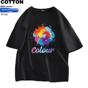 2025 Sommer OEM New Fashion Casual Herren T-Shirt Plus Size Pure Cotton 280 Gramm Einfach Lose Vielseitig Schwarz Kurzarm T-Shirt - Product Image 2