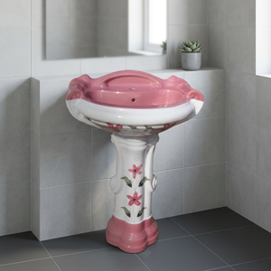 Lavabo con columna de resina transparente minimalista moderno, lavabo de diseño para baño de Hotel, lavabo de pie de suelo todo en uno - Product Image 1