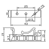 Adaptor Pemasangan PCB Miniatur DIN Rail C45 35mm dengan Braket Papan Sirkuit Rel Penghalang Stasioner untuk PCB