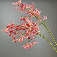 Haute qualité 90CM 3D Simulation artificielle Cymbidium orchidée vraie fleur tactile pour la décoration de la maison et de l'hôtel