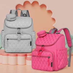 Sac à langer personnalisé tendance, grande capacité, portable, double épaule, sac à langer pour maman, lit bébé pliable, sac à dos pour biberon - Product Image 6