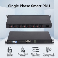 PDU intelligent 1U 8 voies IEC C13 monophasé avec surveillance à distance SNMP et prises verrouillables OEM&ODM