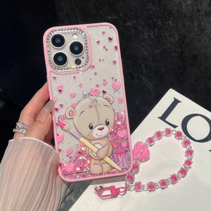 Funda para <span class=keywords><strong>teléfono</strong></span> móvil Flash Diamond Fundas con pulsera <span class=keywords><strong>de</strong></span> cuentas Funda trasera para iPhone 16 15 14 Funda Para Celular Al Por Mayor - Product Image 2