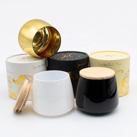 LANGXU Luxus duftende Weihnachts kerzen verjüngen konische Form Gold Interieur galvani siert glänzend schwarz & weiß Glas Glas Großhandel