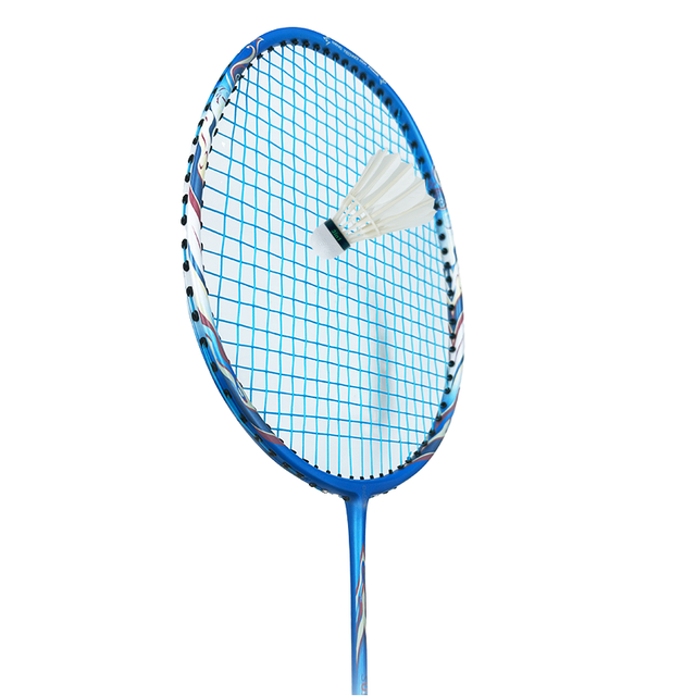 High Performance Lightweight Carbon Shaft PU Grip Hard Badminton Racket with Enhanced Durability Control for Amateur Junior Use