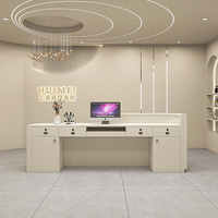 Bureau de réception moderne simple en forme de L pour salons de beauté Caissier Magasins de vêtements Établissements de formation Hôtels en MDF durable