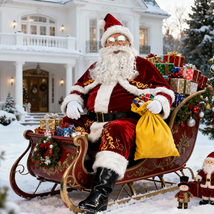 chinese dress ladies Luxury Plush Santa Suit  Fancy Dress Box