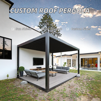 Kits de pergola de toit à lames mobiles, personnalisables, en alliage d'aluminium, résistants à la pluie, pour patio extérieur, jardin, gazebo, terrasse, balcon